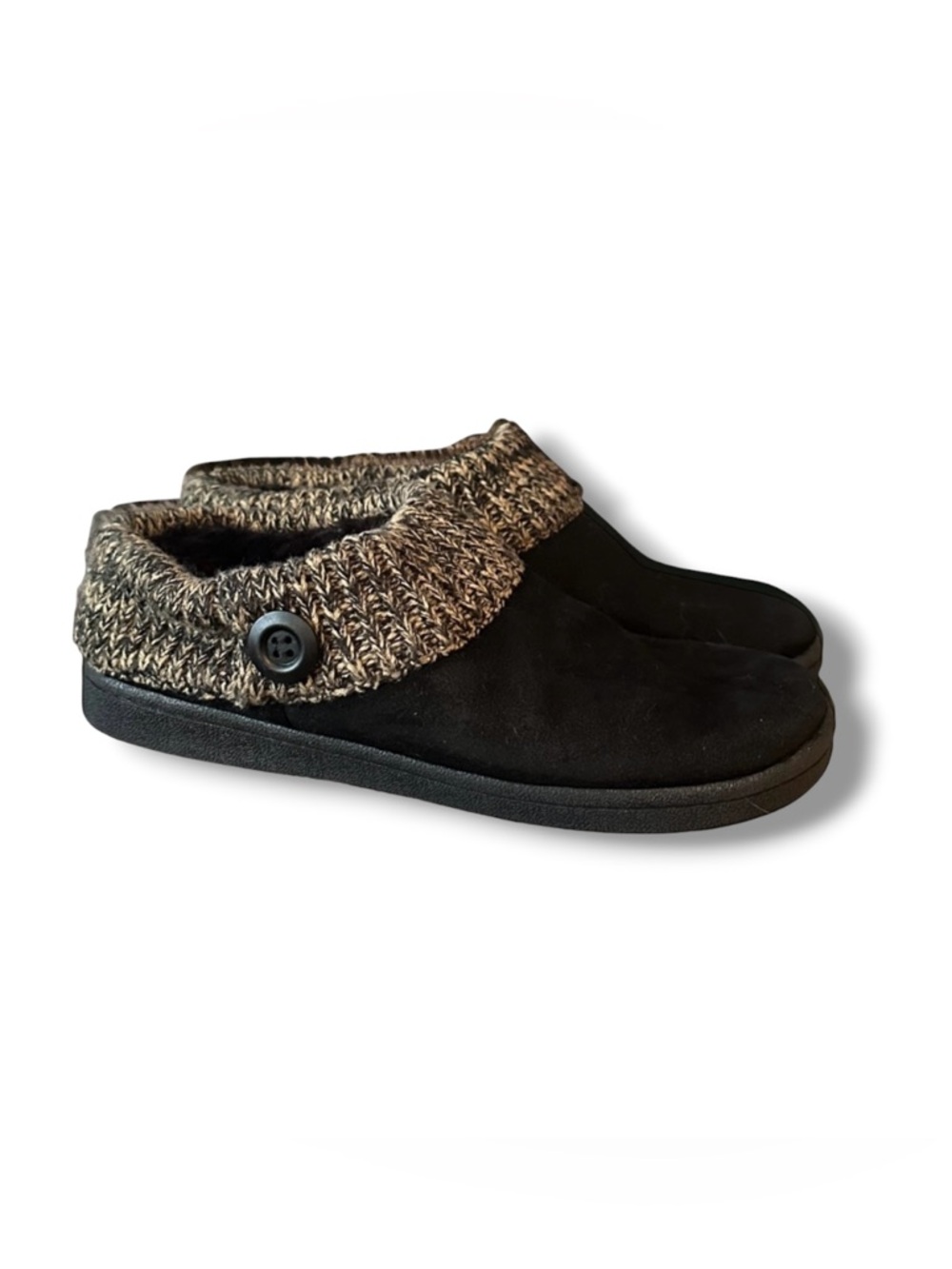 Clarks Angelina suede sweater knit clog slippers